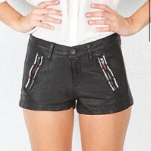 Rag & Bone Lakshmi Black Leather shorts size 27